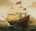 Galion espagnol tirant son canon Batailles navale